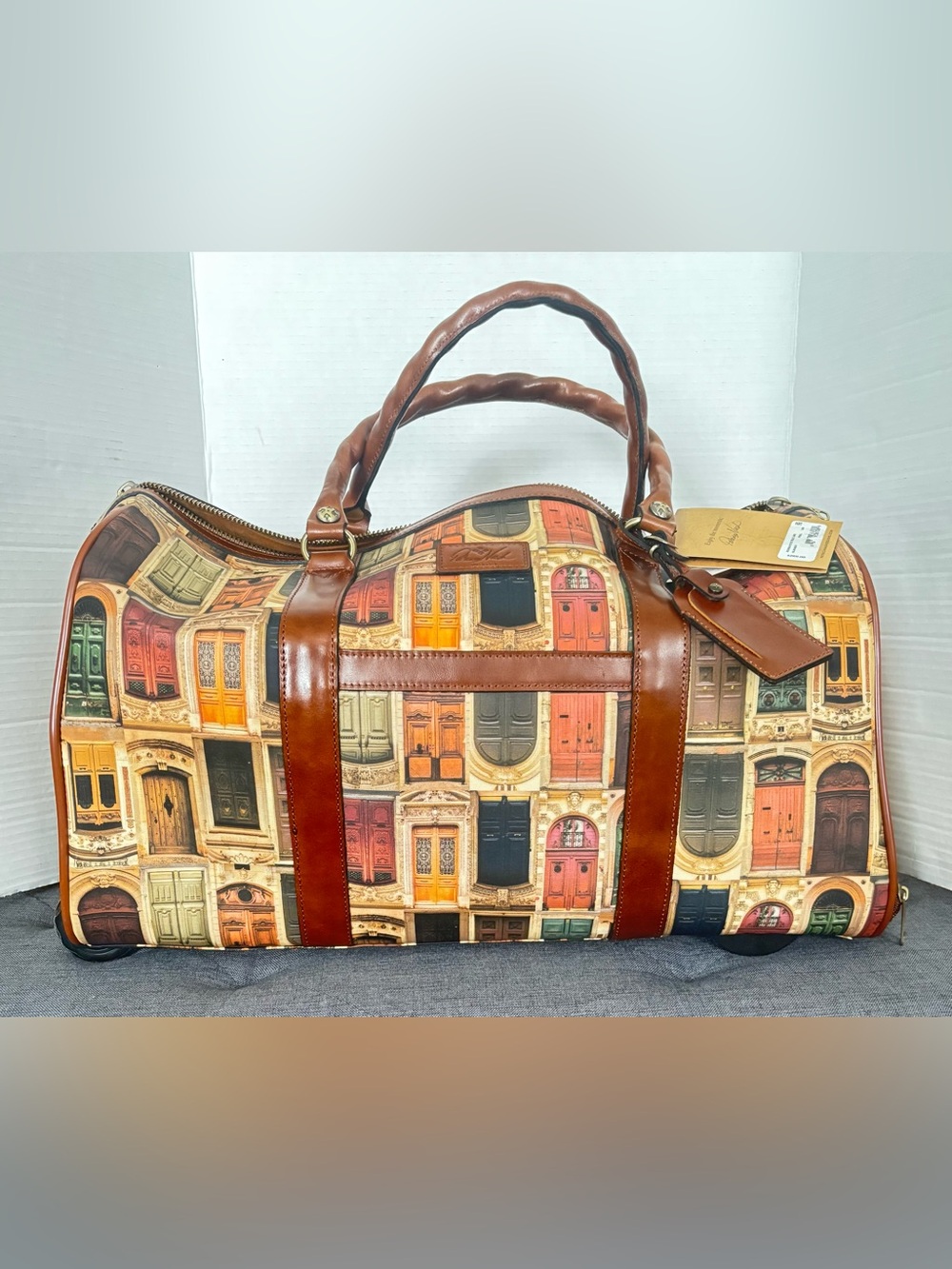 NWT PATRICIA NASH AVOLA TROLLEY WEEKENDER WHEELED DUFFEL BAG ‘Doorways to Italy’